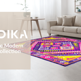 Ultra Soft Area Rug, Non Slip, Stain Resistant, Washable Area Rugs for Living Room, Bedroom, Striking Ogee Pattern in Purple(Purple)