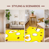 Ultra Soft Area Rug, Non Slip, Stain Resistant, Washable Area Rugs for Living Room, Bedroom, Energetic Colorful Nursery Style(Yellow)