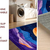 Ultra Soft Area Rug, Non Slip, Stain Resistant, Washable Area Rugs for Living Room, Bedroom, Dynamic Nebula Inspired Design(Orange)