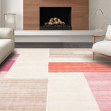 Ultra Soft Area Rug, Non Slip, Stain Resistant, Washable Area Rugs for Living Room, Bedroom, Chic Minimalist White and Pink(White)