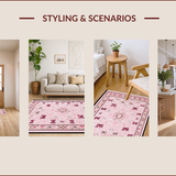 Ultra Soft Area Rug, Non Slip, Stain Resistant, Washable Area Rugs for Living Room, Bedroom, Whimsical Soft Color Palette(Pink)