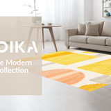 Ultra Soft Area Rug, Non Slip, Stain Resistant, Washable Area Rugs for Living Room, Bedroom, Soft Pastel Colorful Motif(Yellow)