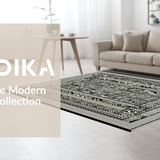 Ultra Soft Area Rug, Non Slip, Stain Resistant, Washable Area Rugs for Living Room, Bedroom, Rustic Natural Tiled Aesthetic(Black)