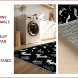 Ultra Soft Area Rug, Non Slip, Stain Resistant, Washable Area Rugs for Living Room, Bedroom, Spooky Black Halloween Decor(Black)