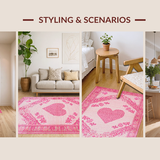 Ultra Soft Area Rug, Non Slip, Stain Resistant, Washable Area Rugs for Living Room, Bedroom, Cozy Pink Abstract Texture(Pink)