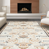 Ultra Soft Area Rug, Non Slip, Stain Resistant, Washable Area Rugs for Living Room, Bedroom, Vibrant Abstract Curvilinear Forms(Brown)