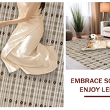 Ultra Soft Area Rug, Non Slip, Stain Resistant, Washable Area Rugs for Living Room, Bedroom, Rustic Minimalist Flatweave Style(Beige)