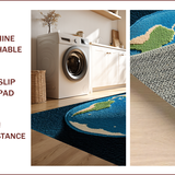 Ultra Soft Area Rug, Non Slip, Stain Resistant, Washable Area Rugs for Living Room, Bedroom, Space View World Rug for Entryway Decor(Blue)