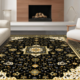Ultra Soft Area Rug, Non Slip, Stain Resistant, Washable Area Rugs for Living Room, Bedroom, Cozy Timeless Lattice Arrangement(Black)