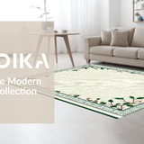 Ultra Soft Area Rug, Non Slip, Stain Resistant, Washable Area Rugs for Living Room, Bedroom, Artistic Black Floral Silhouette(Beige)
