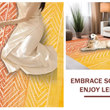 Ultra Soft Area Rug, Non Slip, Stain Resistant, Washable Area Rugs for Living Room, Bedroom, Modern Freeform Color Blend Style(Orange)
