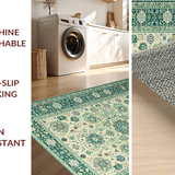 Ultra Soft Area Rug, Non Slip, Stain Resistant, Washable Area Rugs for Living Room, Bedroom, Charming Vintage Lattice Influence(Ivory)