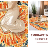 Ultra Soft Area Rug, Non Slip, Stain Resistant, Washable Area Rugs for Living Room, Bedroom, Lively Abstract Sunshine Composition(Orange)