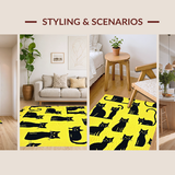 Ultra Soft Area Rug, Non Slip, Stain Resistant, Washable Area Rugs for Living Room, Bedroom, Stylish Minimalist Animal Print(Yellow)