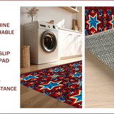 Ultra Soft Area Rug, Non Slip, Stain Resistant, Washable Area Rugs for Living Room, Bedroom, Texas Flag Pentagram Shag(Red)