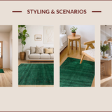 Ultra Soft Area Rug, Non Slip, Stain Resistant, Washable Area Rugs for Living Room, Bedroom, Lush Tropical Print Design(Green)
