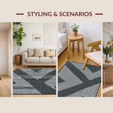 Ultra Soft Area Rug, Non Slip, Stain Resistant, Washable Area Rugs for Living Room, Bedroom, Vibrant Coastal Trellis Aesthetic(Gray)