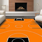 Ultra Soft Area Rug, Non Slip, Stain Resistant, Washable Area Rugs for Living Room, Bedroom, Striking Basketball Patterned Round Piece(Orange)