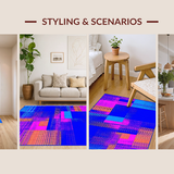 Ultra Soft Area Rug, Non Slip, Stain Resistant, Washable Area Rugs for Living Room, Bedroom, Modern Colorful Geometric Design(Blue)