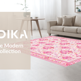 Ultra Soft Area Rug, Non Slip, Stain Resistant, Washable Area Rugs for Living Room, Bedroom, Charming Petal Shaped Aesthetic(Pink)