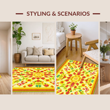 Ultra Soft Area Rug, Non Slip, Stain Resistant, Washable Area Rugs for Living Room, Bedroom, Radiant Sunshine Circular Motif(Yellow)