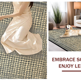 Ultra Soft Area Rug, Non Slip, Stain Resistant, Washable Area Rugs for Living Room, Bedroom, Luxurious Ivory Animal Texture(Beige)