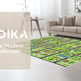 Ultra Soft Area Rug, Non Slip, Stain Resistant, Washable Area Rugs for Living Room, Bedroom, Whimsical Neighborhood Discovery Pattern(Brown)