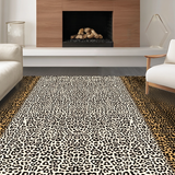 Ultra Soft Area Rug, Non Slip, Stain Resistant, Washable Area Rugs for Living Room, Bedroom, Sleek Modern Safari Style(Brown)