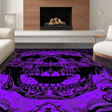 Ultra Soft Area Rug, Non Slip, Stain Resistant, Washable Area Rugs for Living Room, Bedroom, Hauntingly Unique Gothic Motif(Purple)