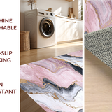 Ultra Soft Area Rug, Non Slip, Stain Resistant, Washable Area Rugs for Living Room, Bedroom, Modern Marble Texture with Subtle Hues(Pink)
