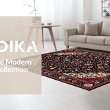 Ultra Soft Area Rug, Non Slip, Stain Resistant, Washable Area Rugs for Living Room, Bedroom, Cozy Earth Tone Pattern(Black)