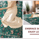 Ultra Soft Area Rug, Non Slip, Stain Resistant, Washable Area Rugs for Living Room, Bedroom, Retro Earth Tones Aesthetic(Green)