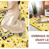Ultra Soft Area Rug, Non Slip, Stain Resistant, Washable Area Rugs for Living Room, Bedroom, Elegant Cozy Medallion Design(Yellow)