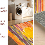 Ultra Soft Area Rug, Non Slip, Stain Resistant, Washable Area Rugs for Living Room, Bedroom, Dynamic Rainbow Wave Print(Orange)