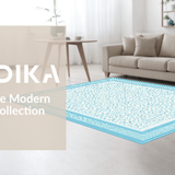 Ultra Soft Area Rug, Non Slip, Stain Resistant, Washable Area Rugs for Living Room, Bedroom, Lively Nautical Blue Accents(Beige)