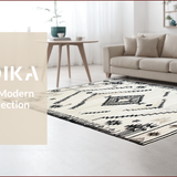 Ultra Soft Area Rug, Non Slip, Stain Resistant, Washable Area Rugs for Living Room, Bedroom, Elegant Neutral Geometric Motif(Gray)