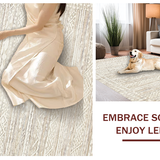 Ultra Soft Area Rug, Non Slip, Stain Resistant, Washable Area Rugs for Living Room, Bedroom, Rustic Warm Earthy Braided Style(Beige)