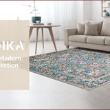 Ultra Soft Area Rug, Non Slip, Stain Resistant, Washable Area Rugs for Living Room, Bedroom, Elegant Abstract Linear Design(Gray)