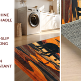 Ultra Soft Area Rug, Non Slip, Stain Resistant, Washable Area Rugs for Living Room, Bedroom, Contemporary Wildlife Themed Aesthetic(Orange)