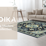 Ultra Soft Area Rug, Non Slip, Stain Resistant, Washable Area Rugs for Living Room, Bedroom, Contemporary Abstract Artful Scheme(Blue)