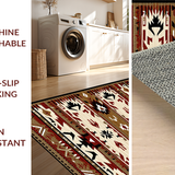 Ultra Soft Area Rug, Non Slip, Stain Resistant, Washable Area Rugs for Living Room, Bedroom, Native American Inspired Design(Brown)