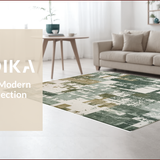 Ultra Soft Area Rug, Non Slip, Stain Resistant, Washable Area Rugs for Living Room, Bedroom, Contemporary Green Abstract Living Room Rug(Gray)