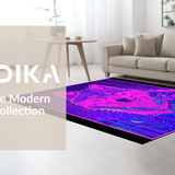 Ultra Soft Area Rug, Non Slip, Stain Resistant, Washable Area Rugs for Living Room, Bedroom, Eclectic Multi-Hued Wolf Design(Purple)