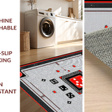 Ultra Soft Area Rug, Non Slip, Stain Resistant, Washable Area Rugs for Living Room, Bedroom, Dynamic Contemporary Dice Artwork(Black)