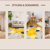 Ultra Soft Area Rug, Non Slip, Stain Resistant, Washable Area Rugs for Living Room, Bedroom, Striking Bold Color Contrast Art(Yellow)