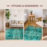 Lively Teal Abstract Composition(Green)