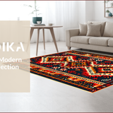 Ultra Soft Area Rug, Non Slip, Stain Resistant, Washable Area Rugs for Living Room, Bedroom, Aztec Western Print(Red)