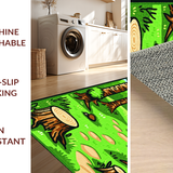 Ultra Soft Area Rug, Non Slip, Stain Resistant, Washable Area Rugs for Living Room, Bedroom, Playful Camping Adventure Scene(Green)