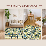 Ultra Soft Area Rug, Non Slip, Stain Resistant, Washable Area Rugs for Living Room, Bedroom, Playful Metropolis Design(Brown)