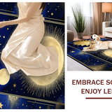 Ultra Soft Area Rug, Non Slip, Stain Resistant, Washable Area Rugs for Living Room, Bedroom, Transitional Blue Tone Abstract Design(Gold)